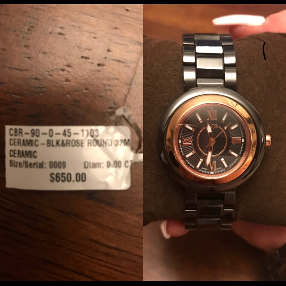 Rose gold 32m ceramic Alor women’s watch
